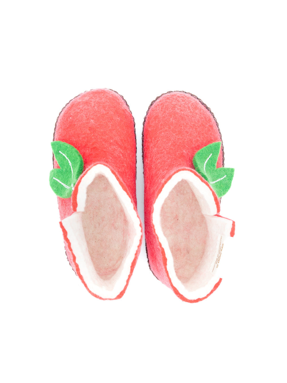 Mini mongs Uni pink mit Blatt - Kinderhausschuhe/Kinderpantoffeln