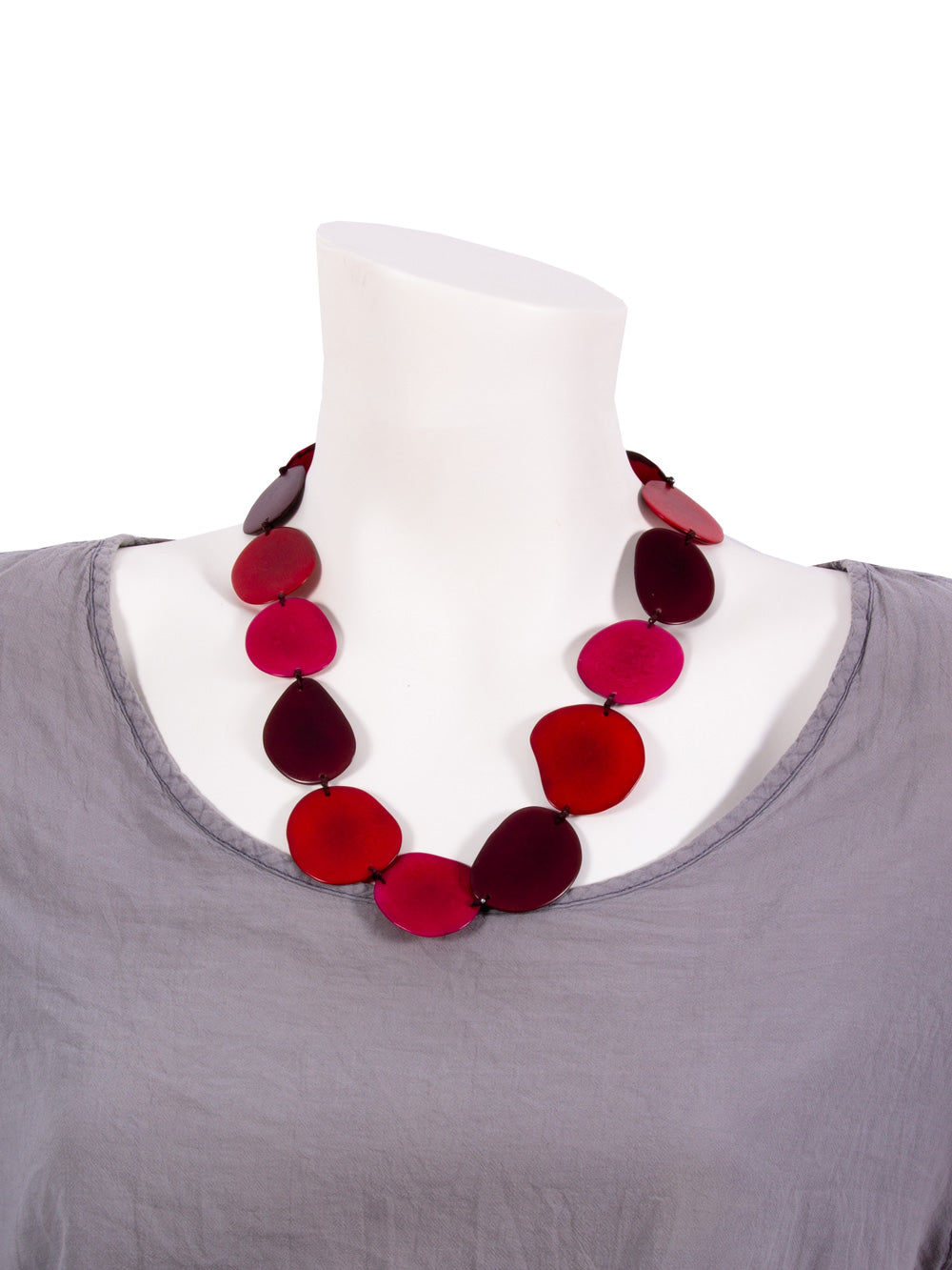 Collar Carla rojo - Nuez de Tagua
