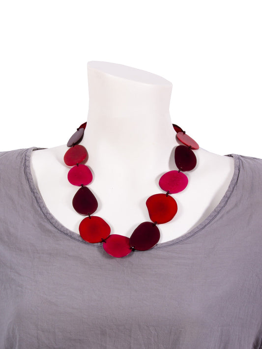 Collar Carla rojo - Nuez de Tagua