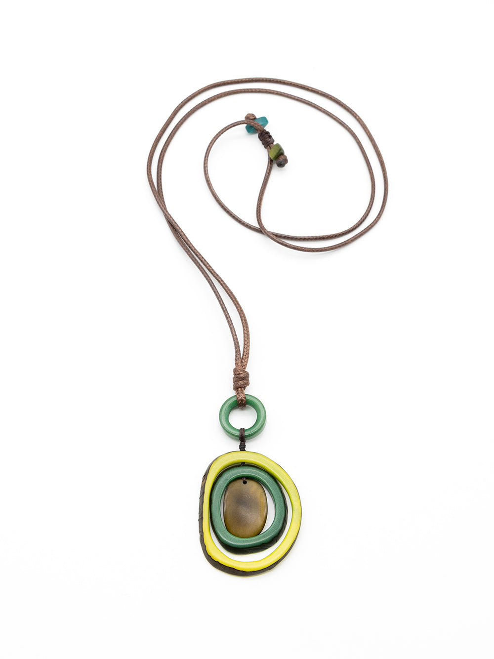 Necklace Ana Apple Green / Dark Green - La Tagua Nut