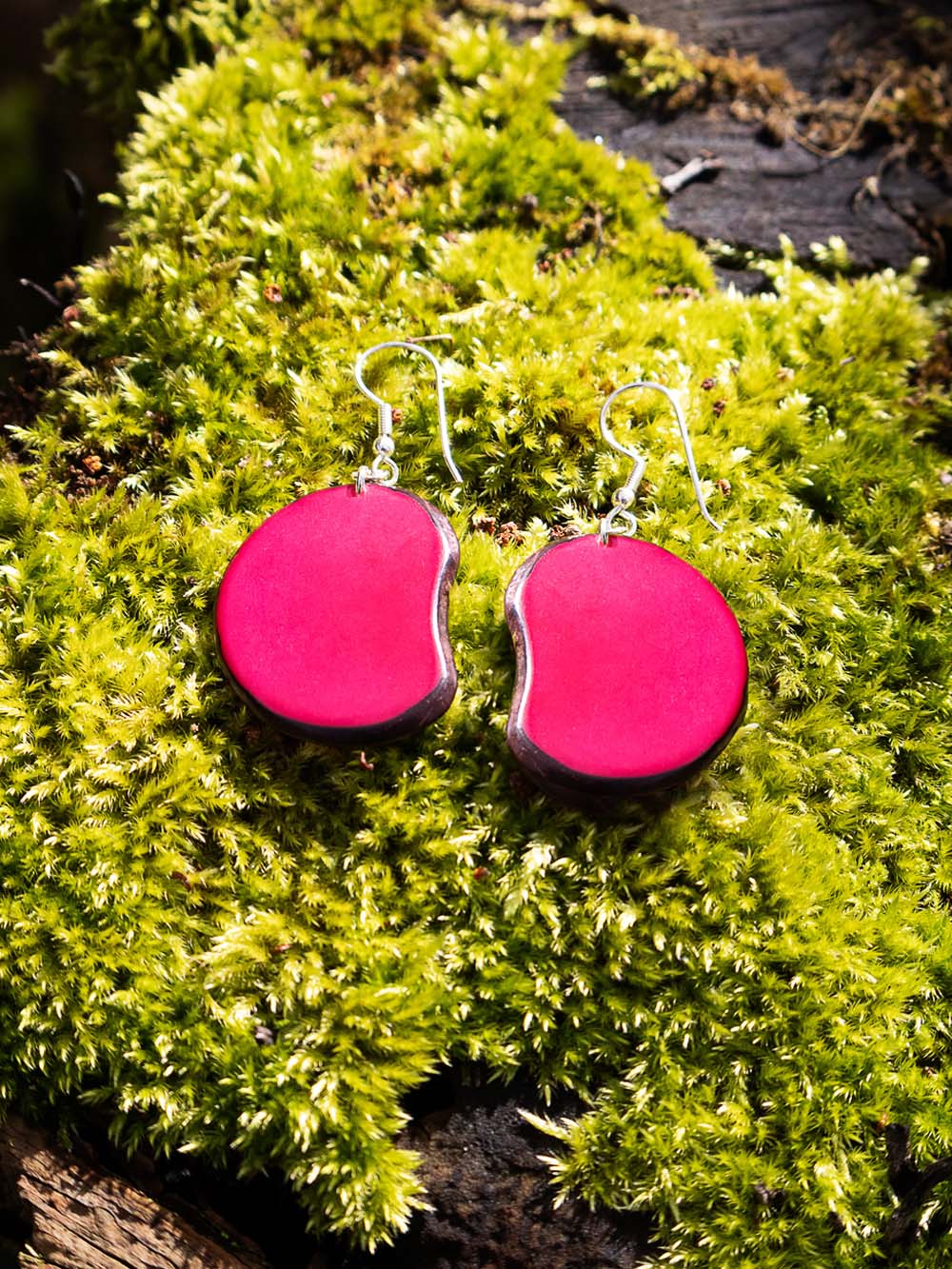 Earrings Carlaret pink - La Tagua nut silver