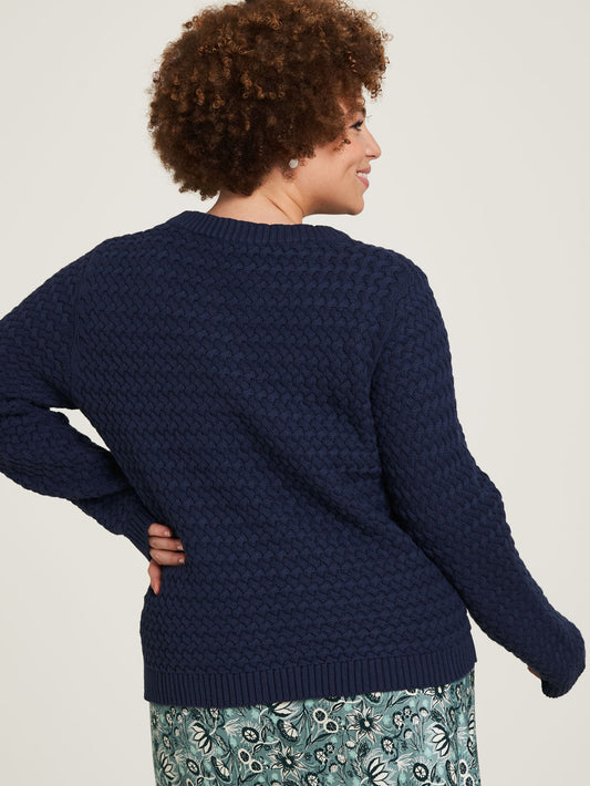 warmer Strickpullover dark navy