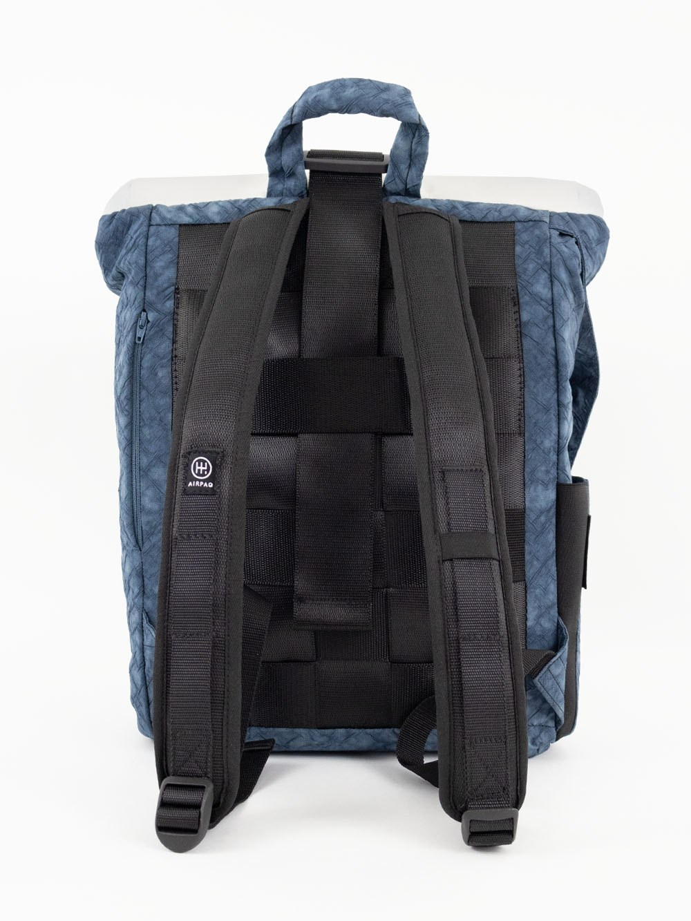 Airpaq backpack roll top - blue/white colored 