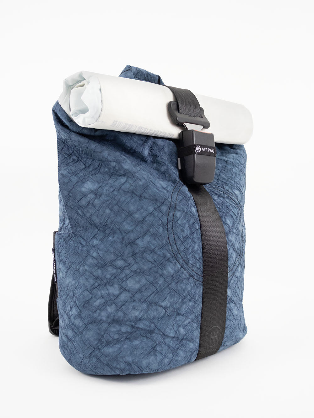 Airpaq backpack roll top - blue/white colored 