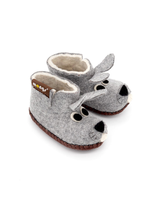 Mini mongs Bunny grau - Kinderhausschuhe/Kinderpantoffeln