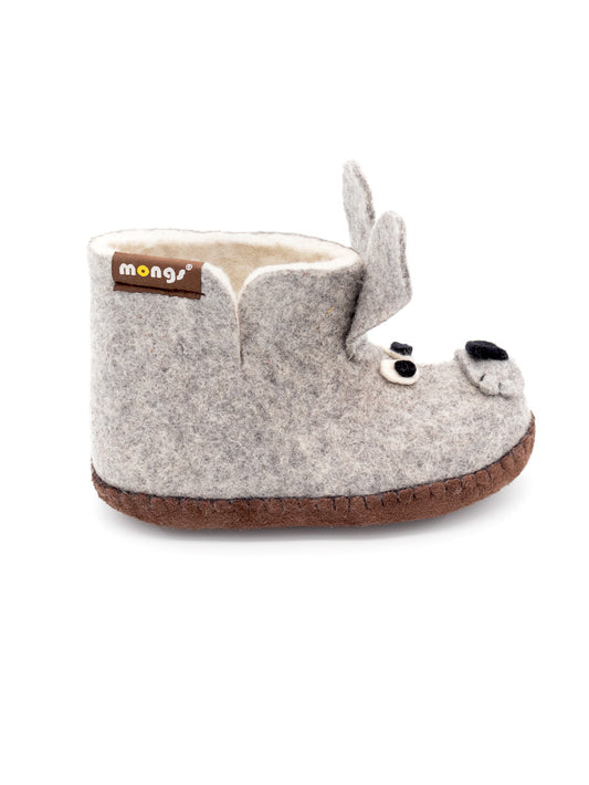 Mini mongs Bunny grau - Kinderhausschuhe/Kinderpantoffeln
