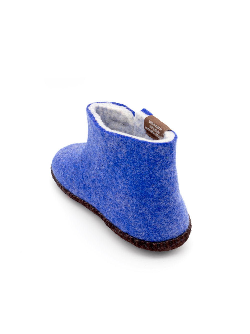 Mini mongs Uni blau mit Blatt -  Kinderhausschuhe/Kinderpantoffeln