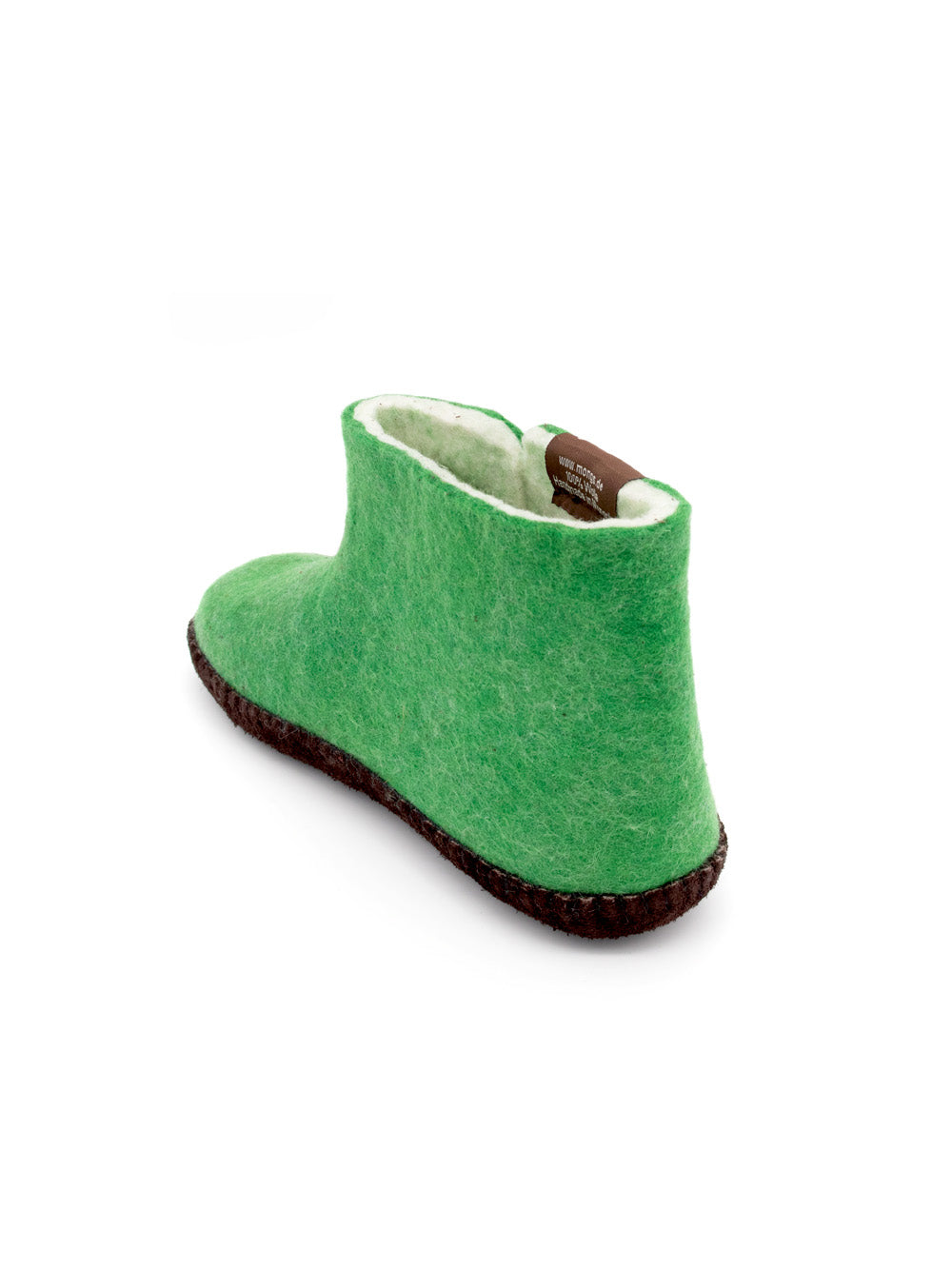 Mini mongs Uni grün mit Blatt -  Kinderhausschuhe/Kinderpantoffeln