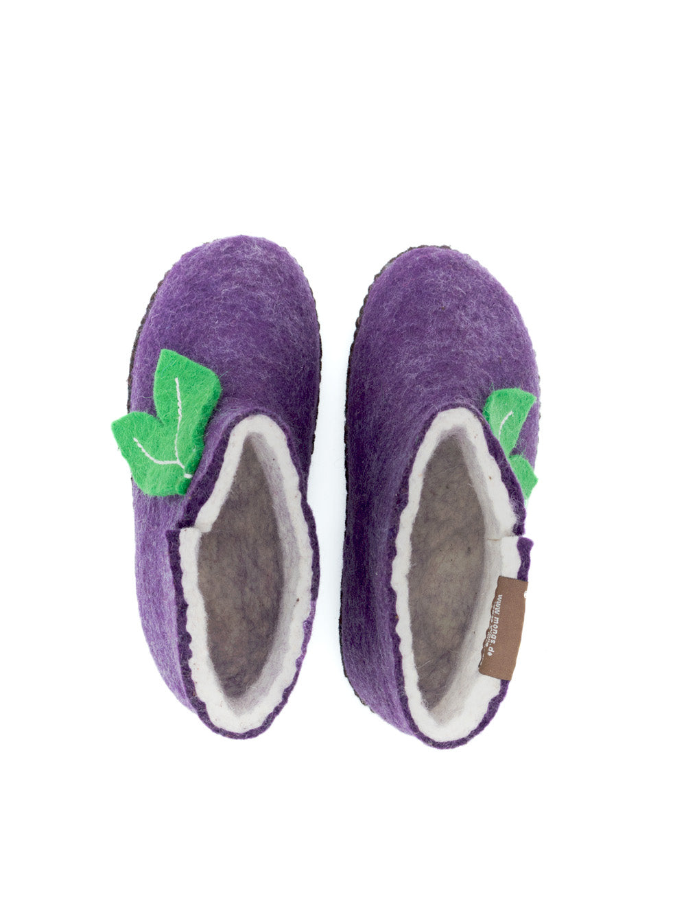 Mini mongs Uni violet with leaf - Children's slippers/Kids' slippers