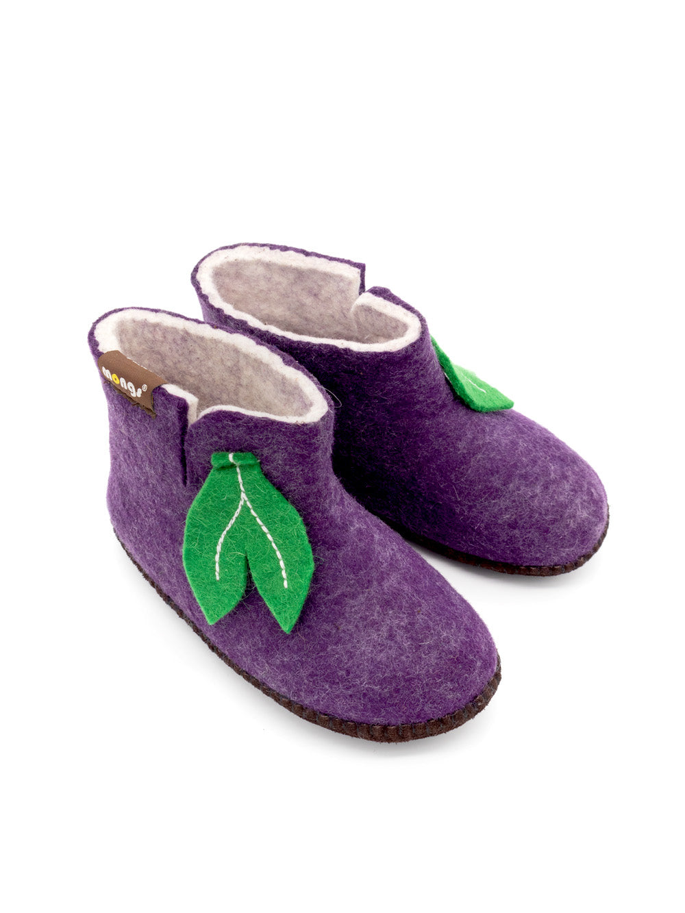 Mini mongs Uni violet with leaf - Children's slippers/Kids' slippers