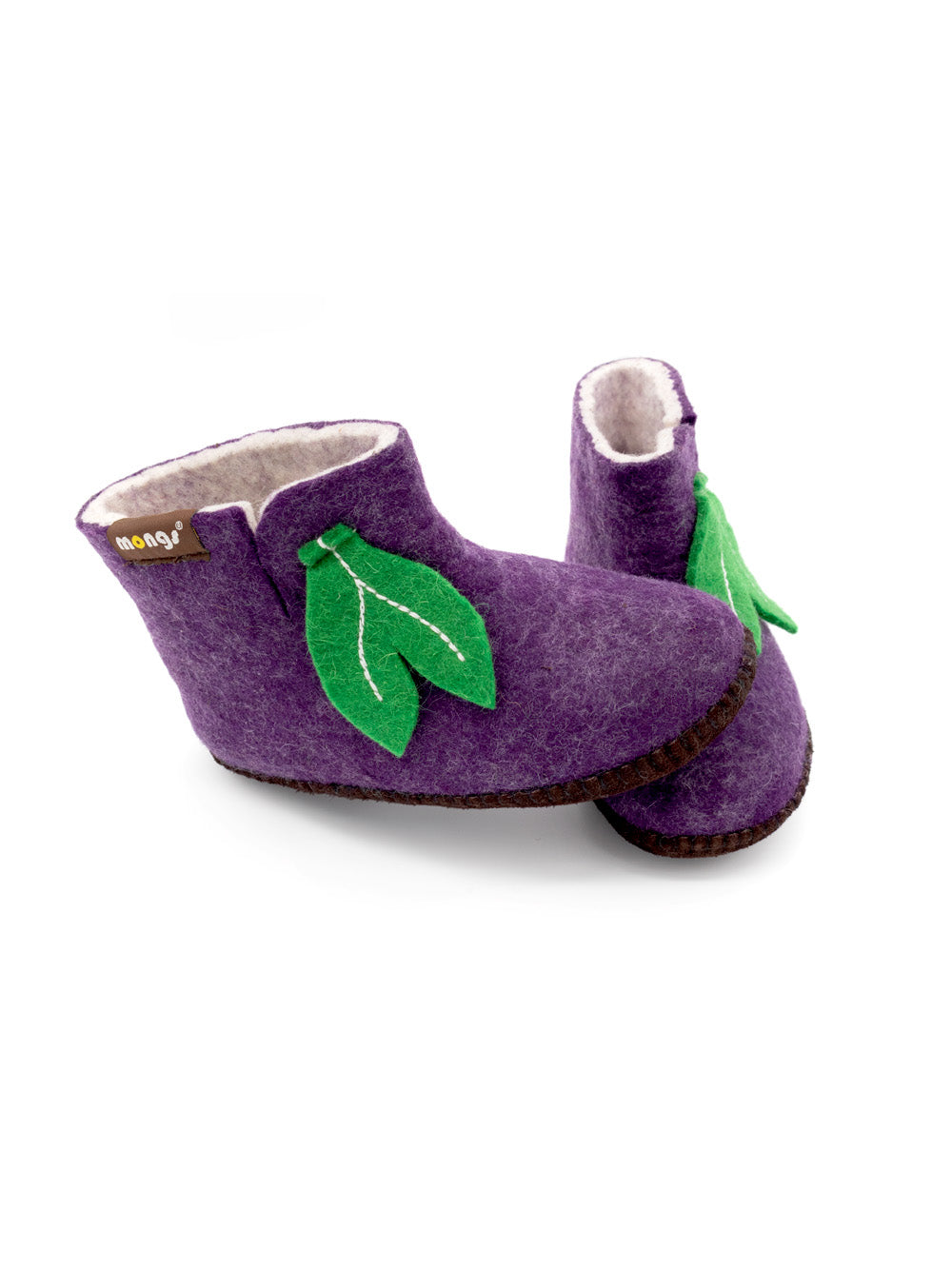 Mini mongs Uni violet with leaf - Children's slippers/Kids' slippers