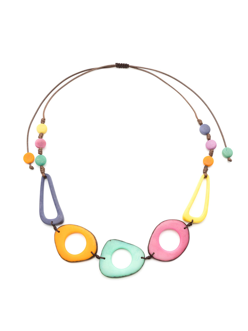 Collar Agustina multicolor pastel - Nuez de Tagua