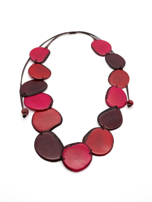 Collar Carla rojo - Nuez de Tagua