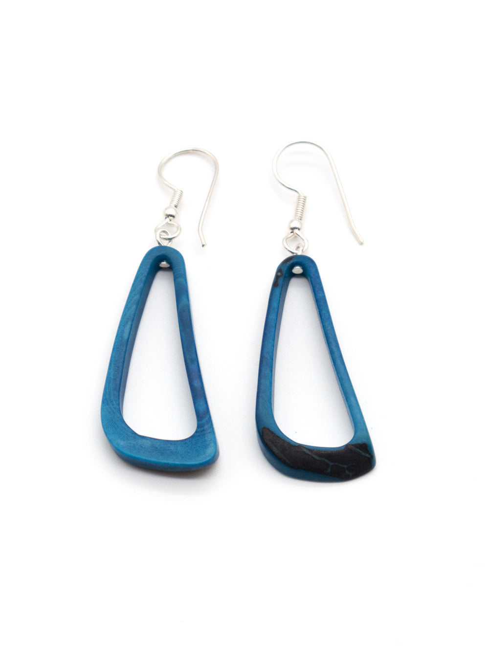 Pendientes Celiret azul - Nuez de Tagua plateada