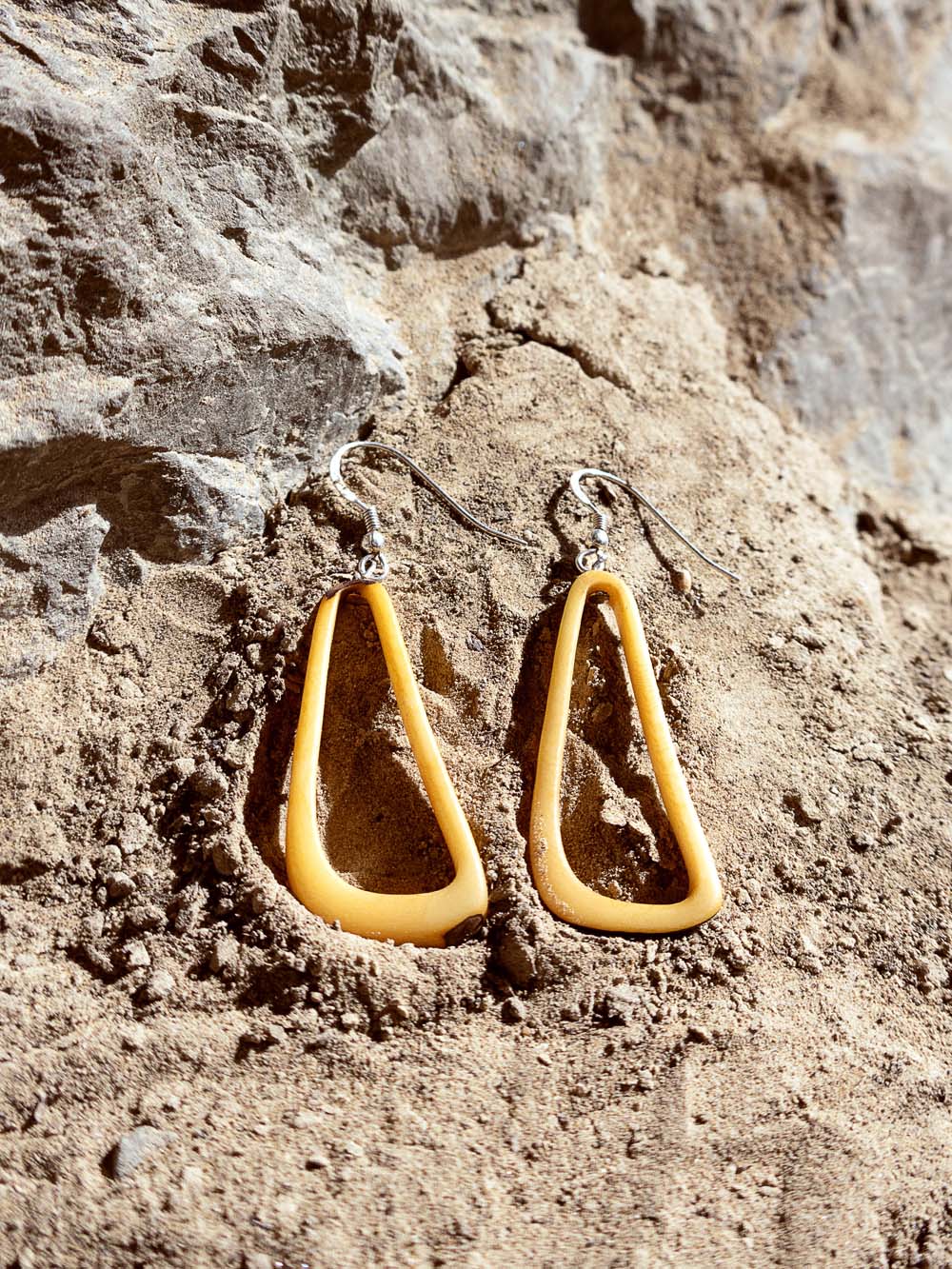 Pendientes Celiret natural - Nuez de Tagua plata
