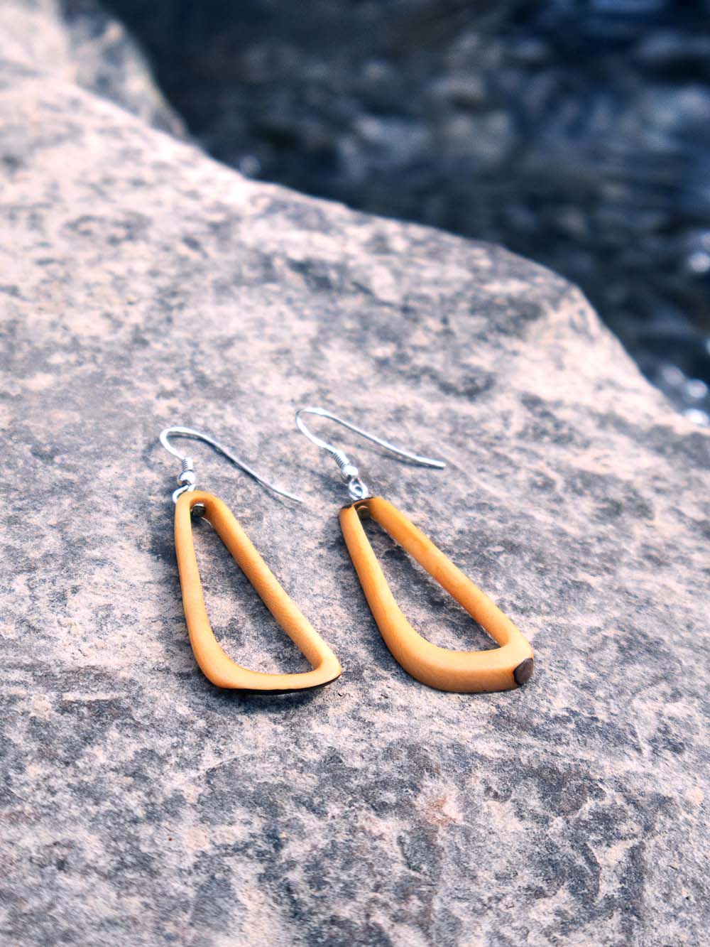 Pendientes Celiret natural - Nuez de Tagua plata