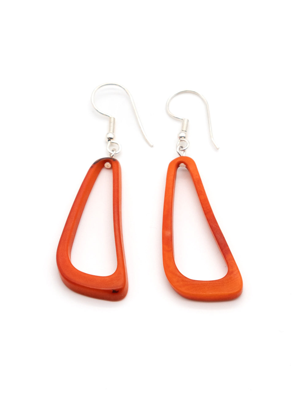 Pendientes Celiret naranja - Nuez de tagua plateada