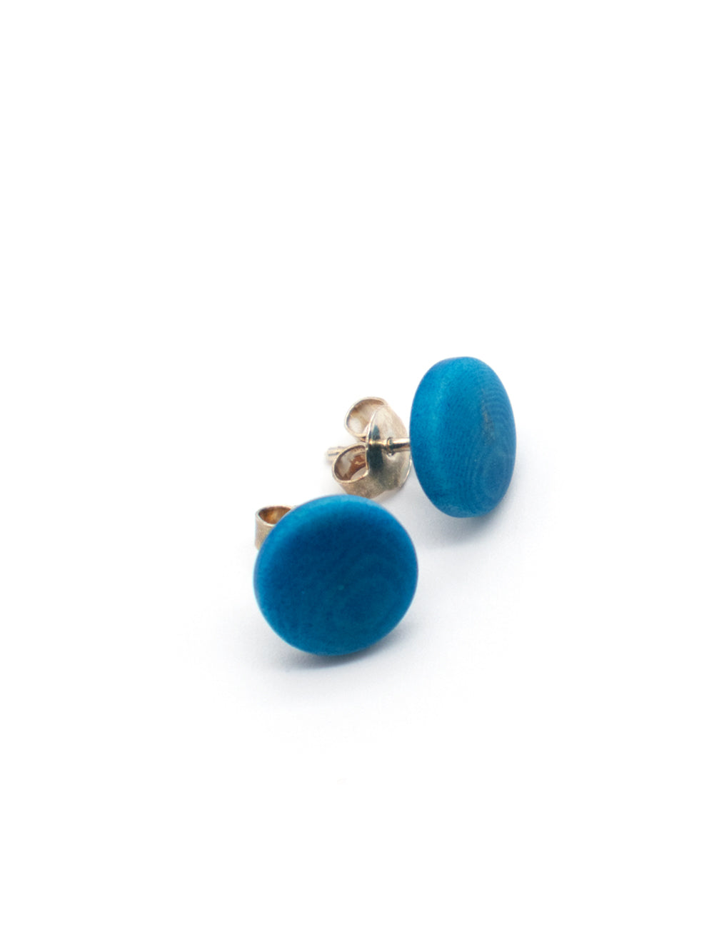 Pendientes Topo azul - Pendientes de tagua plateados