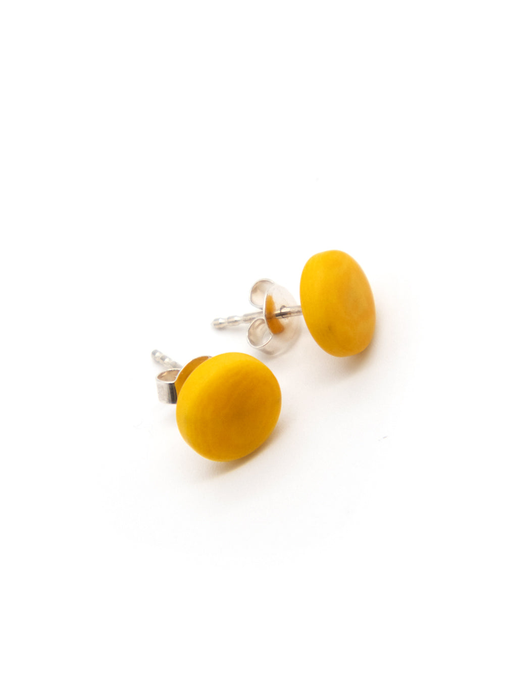 Ohrstecker Topo Gelb - La Tagua Nuss Ohrringe Silber