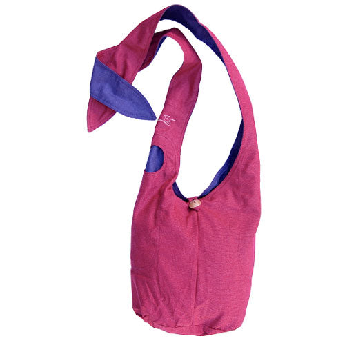 Wendetasche aus Bio-Canvas pflaume/terracotta